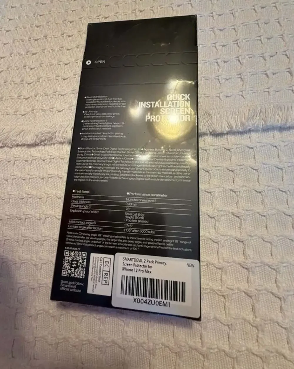 SmartDevil 2-Pack Privacy Screen Protector for iPhone 12 Pro Max Anti-Spy Glass